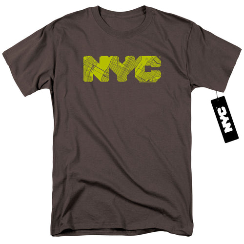 New York City Map Fill Charcoal T-Shirt