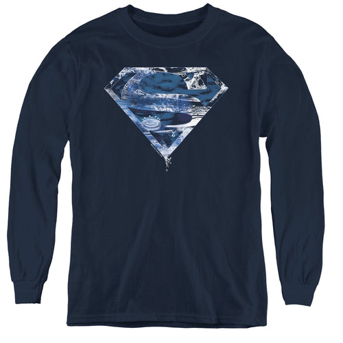 Superman Water Shield Youth Long Sleeve T-Shirt
