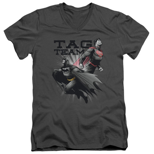 Justice League Tag Team V-Neck T-Shirt