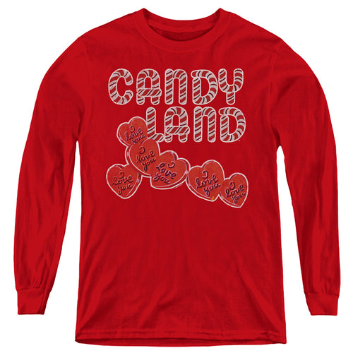 Candy Land I Love You Hearts Youth Long Sleeve T-Shirt