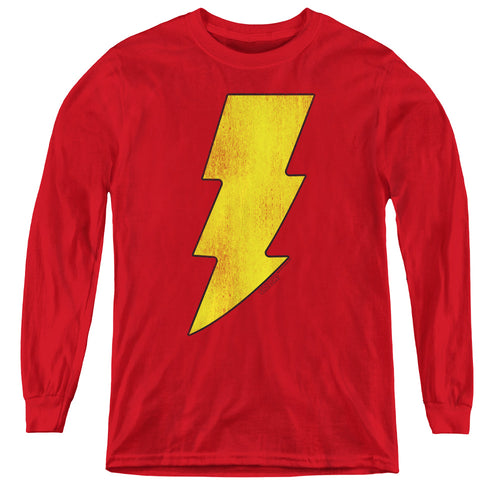 DC Comics Shazam Logo Distressed Youth Long Sleeve T-Shirt