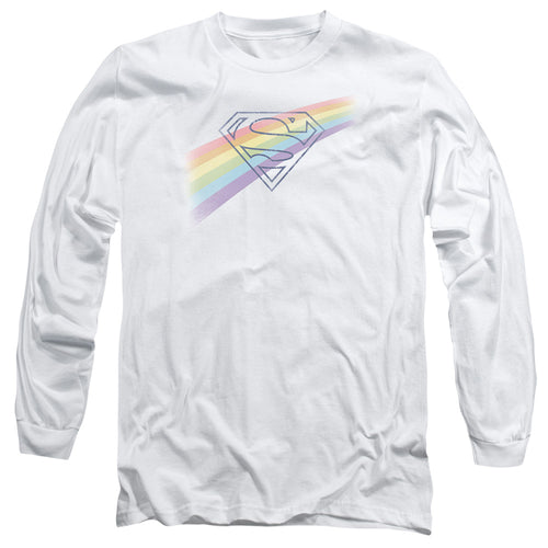 Superman Distressed Outline Long Sleeve T-Shirt