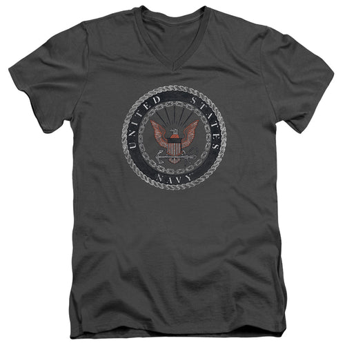 U.S. Navy Rough Emblem V-Neck T-Shirt