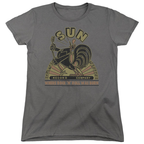 Sun Records Rooster Emblem Womens T-Shirt