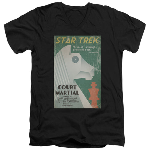 Star Trek Juan Ortiz Court Martial Black V-Neck T-Shirt