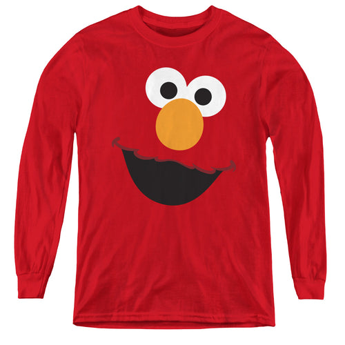 Sesame Street Elmo Face Youth Long Sleeve T-Shirt