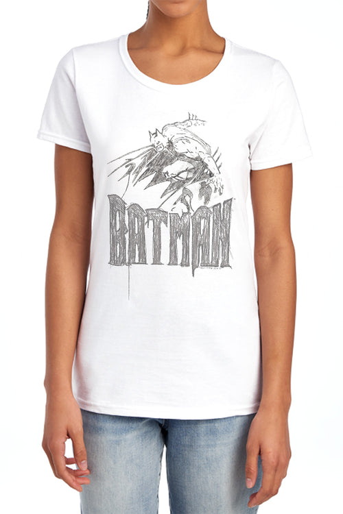 Batman Knight Sketch Womens T-Shirt