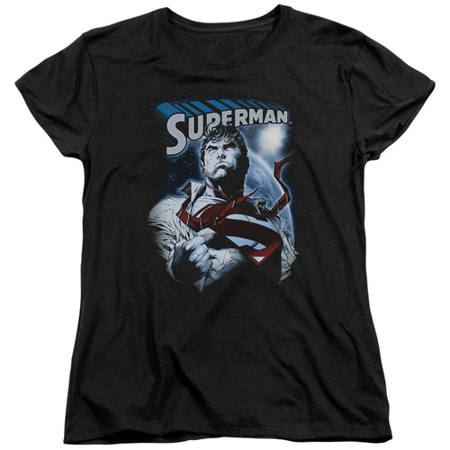Superman Protect Earth Womens T-Shirt