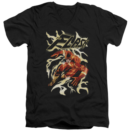 Justice League Electric Run V-Neck T-Shirt