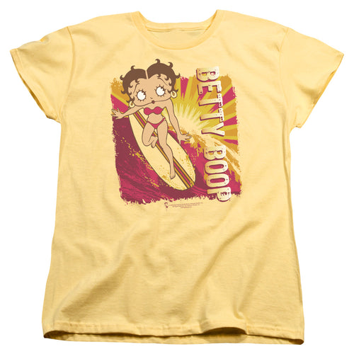Betty Boop Sunset Surf Womens T-Shirt