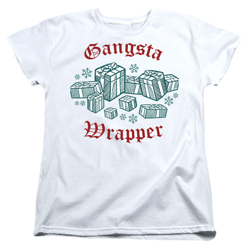 Christmas Gangsta Wrapper Womens T-Shirt