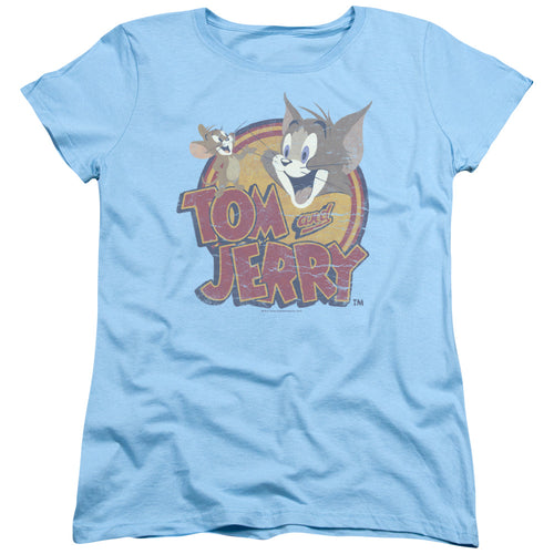 Tom and Jerry Water Damaged Womens T-Shirt