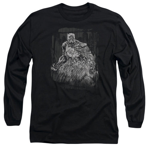 Batman Pencilled Rain Long Sleeve T-Shirt