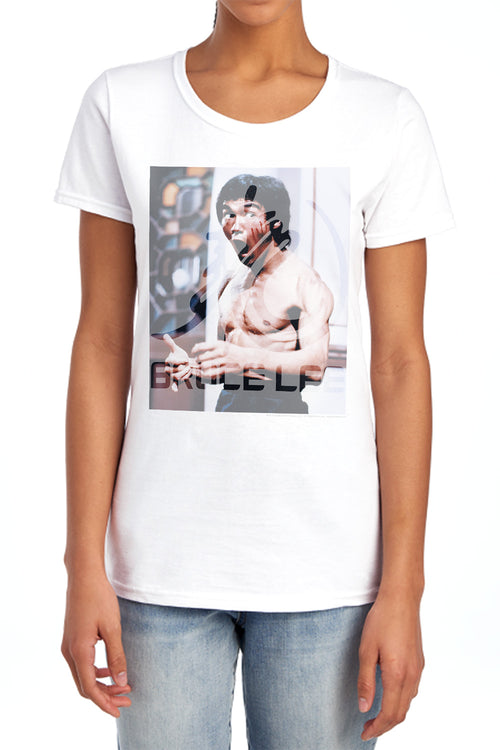 Bruce Lee Revving Up Womens T-Shirt