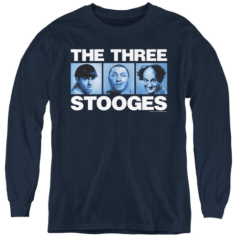 The Three Stooges Three Squares Youth Long Sleeve T-Shirt