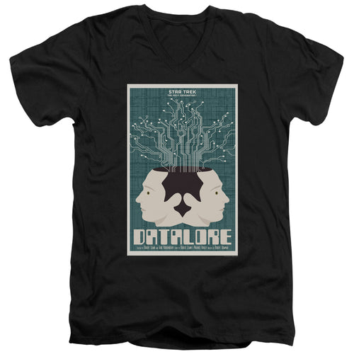 Star Trek Datalore Black V-Neck T-Shirt