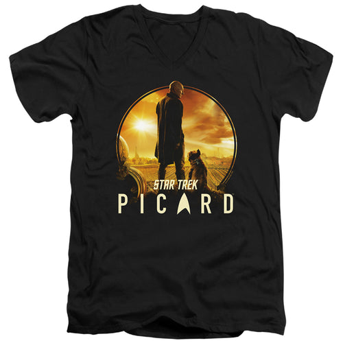 Star Trek Picard and His Dog V-Neck T-Shirt