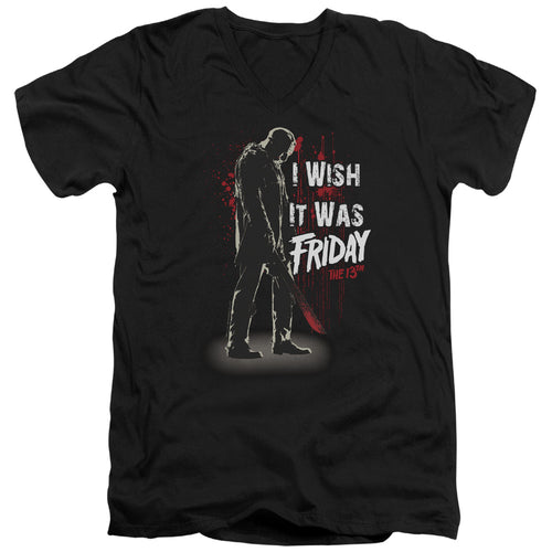 Friday the 13th I Wish It Was Friday V-Neck T-Shirt