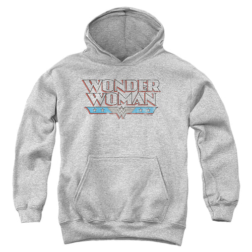 Wonder Woman Retro Logo Distressed Youth Hoodie