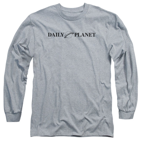 Superman Daily Planet Logo Athletic Heather Long Sleeve T-Shirt