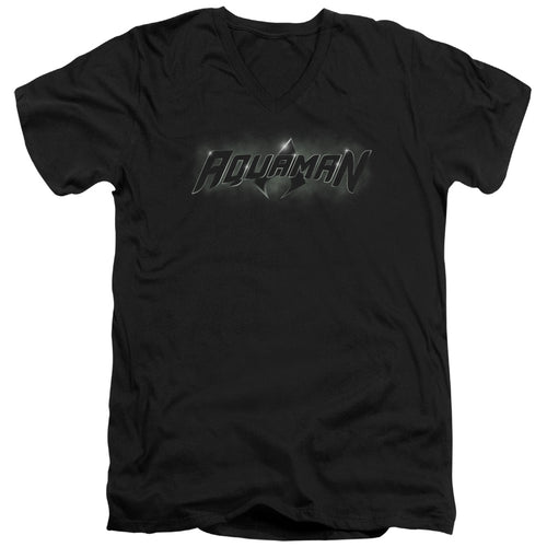 Justice League Aquaman Title V-Neck T-Shirt
