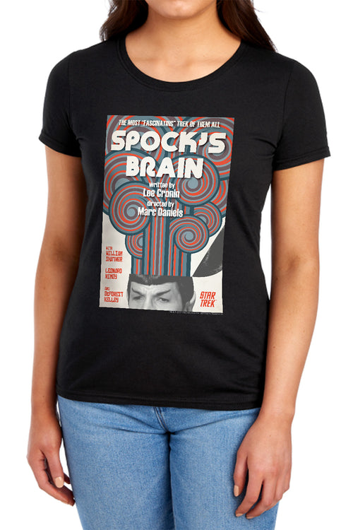 Star Trek Juan Ortiz Spock's Brain Black Womens T-Shirt