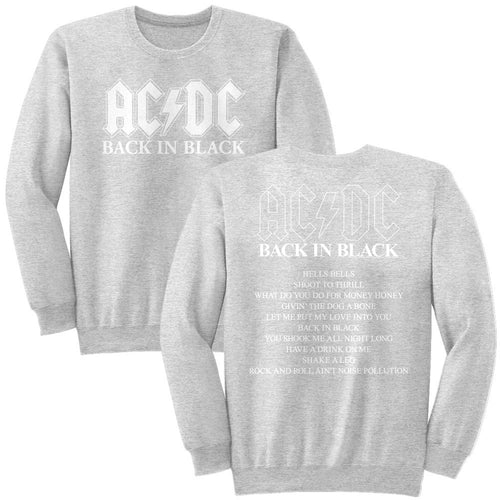 AC/DC Long Sleeve Sweatshirt - Back in Black Album