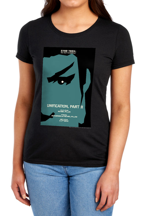 Star Trek Unification Part II Black Womens T-Shirt