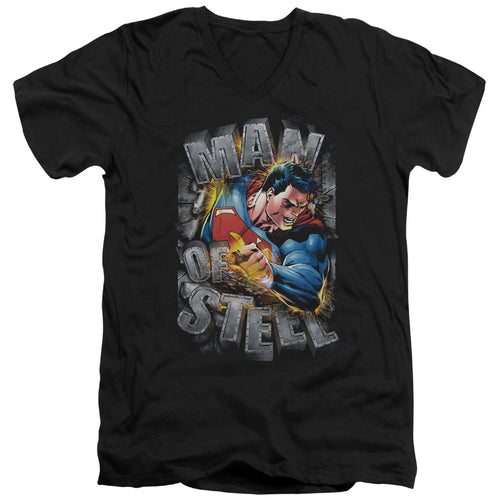 Superman Ripping Steel V-Neck T-Shirt