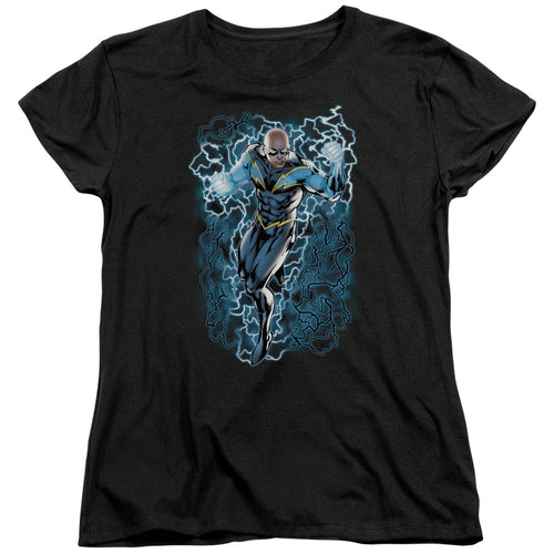 Justice League Black Lightning Bolts Womens T-Shirt