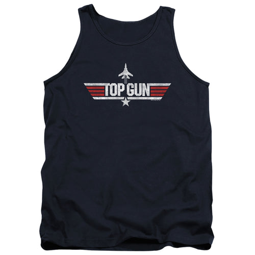 Top Gun Logo Navy Tank Top
