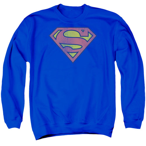 Superman Retro Supes Logo Distressed Crewneck Sweatshirt