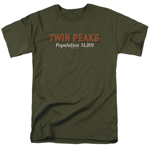 Twin Peaks Population Military Green T-Shirt