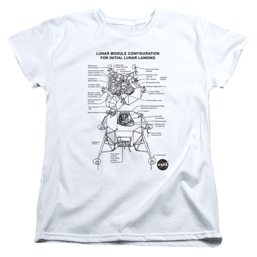 NASA Lunar Module Diagram Womens T-Shirt