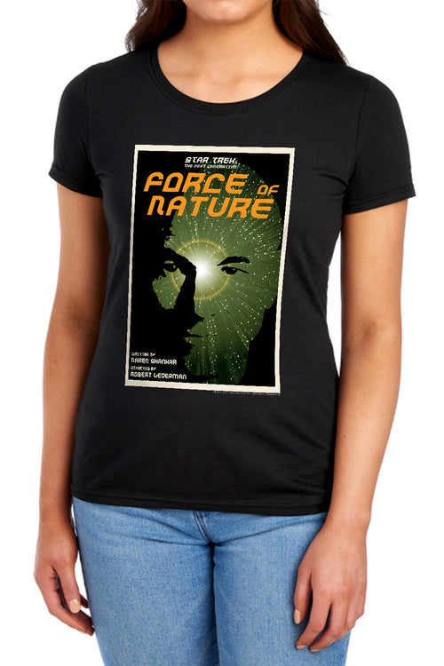 Star Trek Force of Nature Black Womens T-Shirt