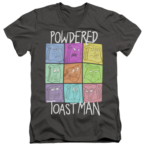 Ren and Stimpy Powdered Toast Man Expressions V-Neck T-Shirt