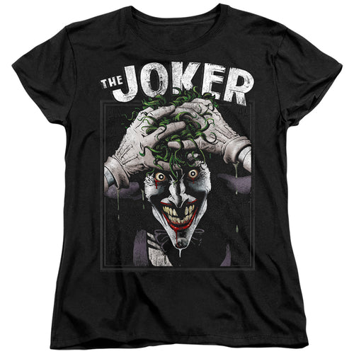 The Batman Crazed Joker Womens T-Shirt