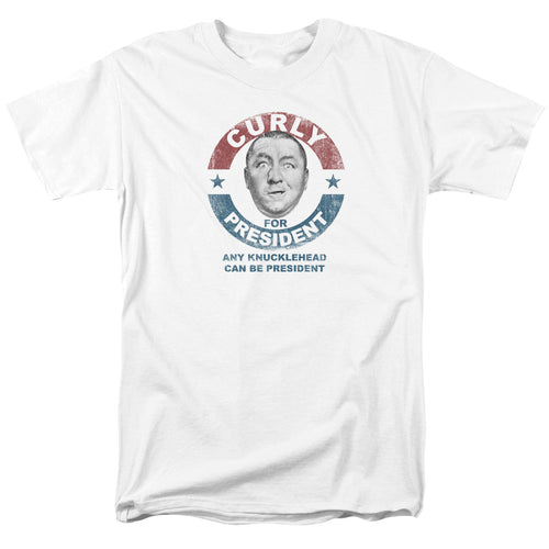 The Three Stooges Curly for President Any Knucklehead White T-Shirt