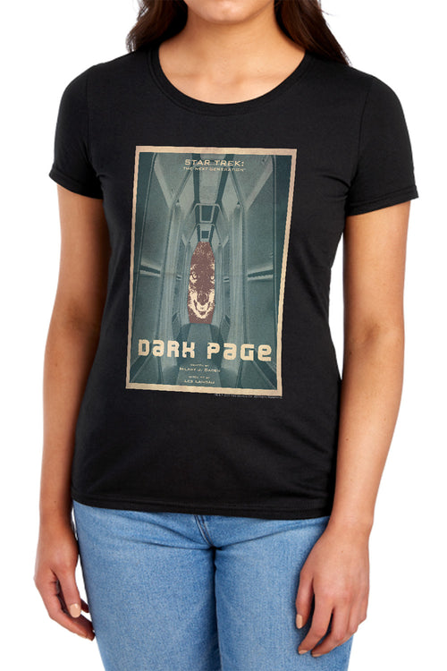 Star Trek Dark Page Black Womens T-Shirt