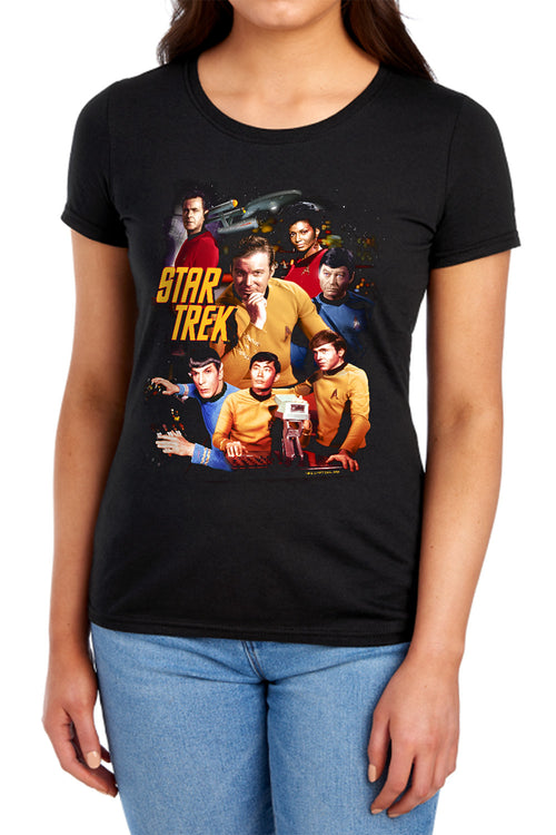 Star Trek At the Controls Womens T-Shirt