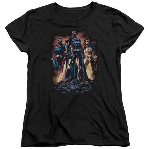 Justice League Take A Stand Womens T-Shirt