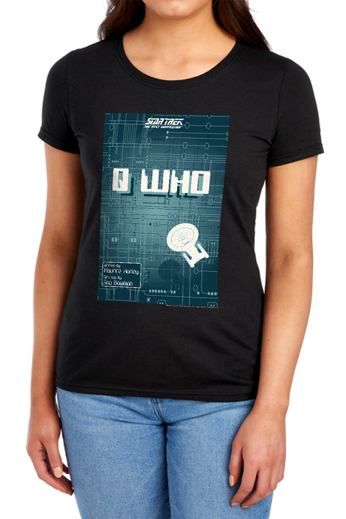 Star Trek Q Who Black Womens T-Shirt