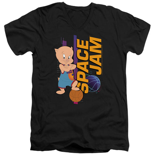 Space Jam Porky Standing V-Neck T-Shirt