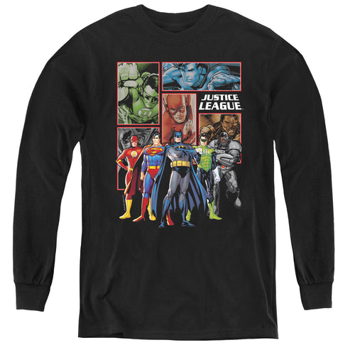 Justice League New Jla Panels Youth Long Sleeve T-Shirt
