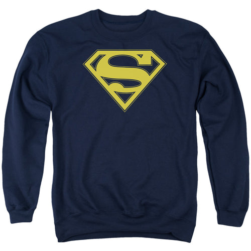 Superman Maize & Blue Shield Navy Crewneck Sweatshirt