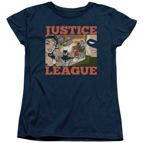 Justice League New Dawn Group Womens T-Shirt