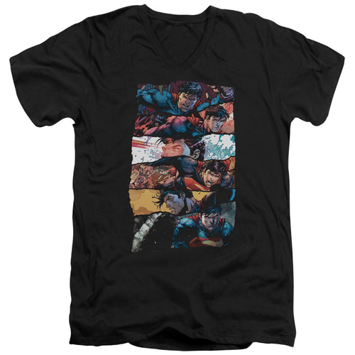 Superman Torn Collage V-Neck T-Shirt