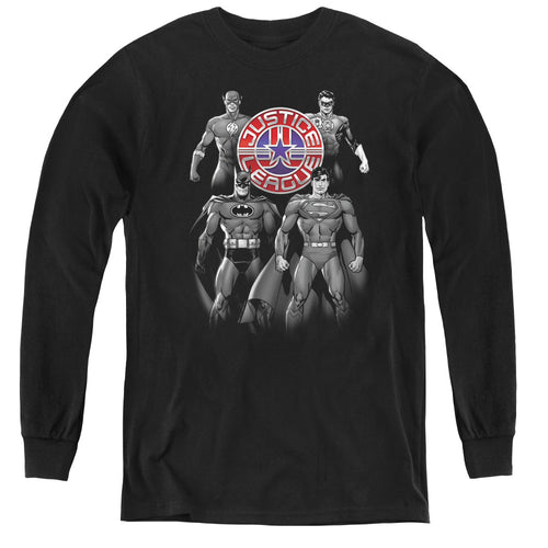 Justice League Shades Of Gray Youth Long Sleeve T-Shirt