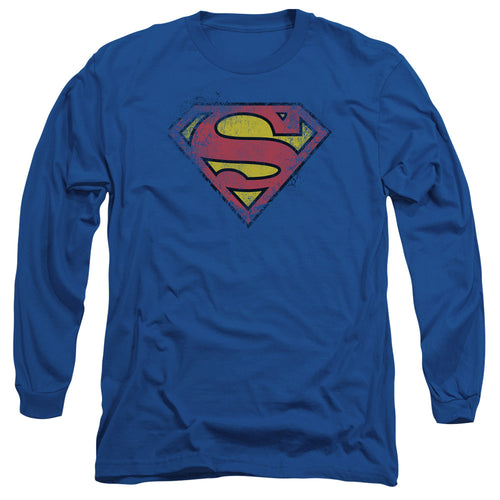 Superman Destroyed Supes Logo Long Sleeve T-Shirt