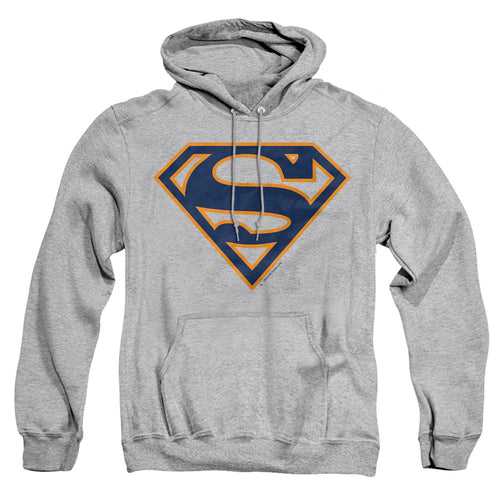 Superman Navy & Orange Shield Athletic Heather Pullover Hoodie
